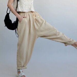 Free people double cloth linen pants